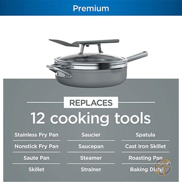 Ninja ニンジャ キッチン用品 調理器具 鍋フライパン セット シーソルトグレー CW102GY