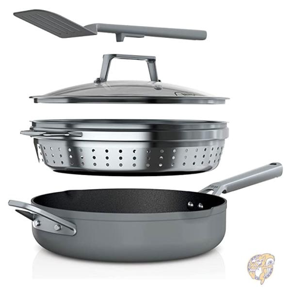 Ninja ニンジャ キッチン用品 調理器具 鍋フライパン セット シーソルトグレー CW102GY