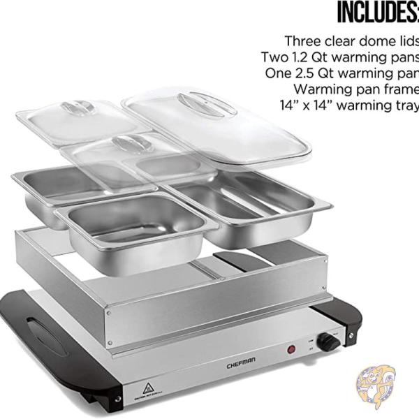 Chefman キッチン用品 ビュッフェウォーマー サーバー Electric Buffet Server + Warming Tray