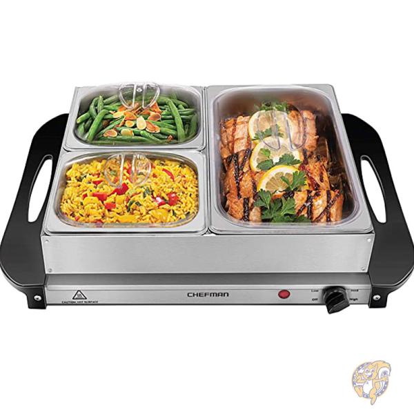 Chefman キッチン用品 ビュッフェウォーマー サーバー Electric Buffet Server + Warming Tray
