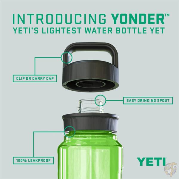 YETI プラスチック ウォーター ボトル イエティ YONDER 750 ML 水筒 ★Canopy Green(キャノピーグリーン)★ 軽量 漏れ防止