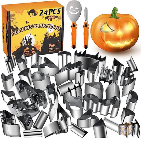 WANNTS ウォンツ パーティー装飾 パンプキン カービング キット ハロウィン 型抜き オレンジ Carving set03