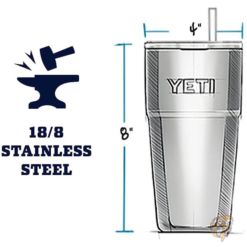 YETI イエティ ランブラー Rambler 26オンス ストローカップ ステンレススチール オフショアブルー