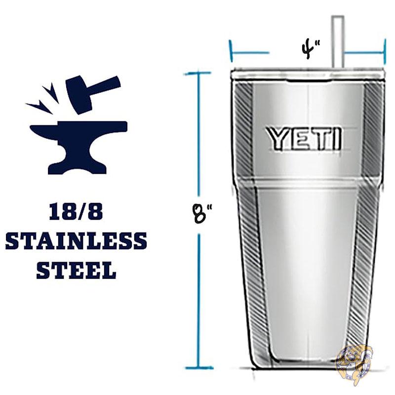 YETI イエティ ランブラー Rambler 26オンス ストローカップ ステンレススチール ハーベストレッド