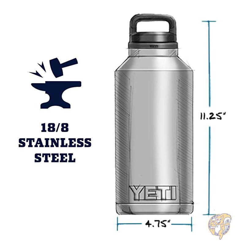 YETI イエティ ランブラー 水筒 Rambler 64オンス ウォーターボトル ステンレススチール レスキューレッド 64OZ