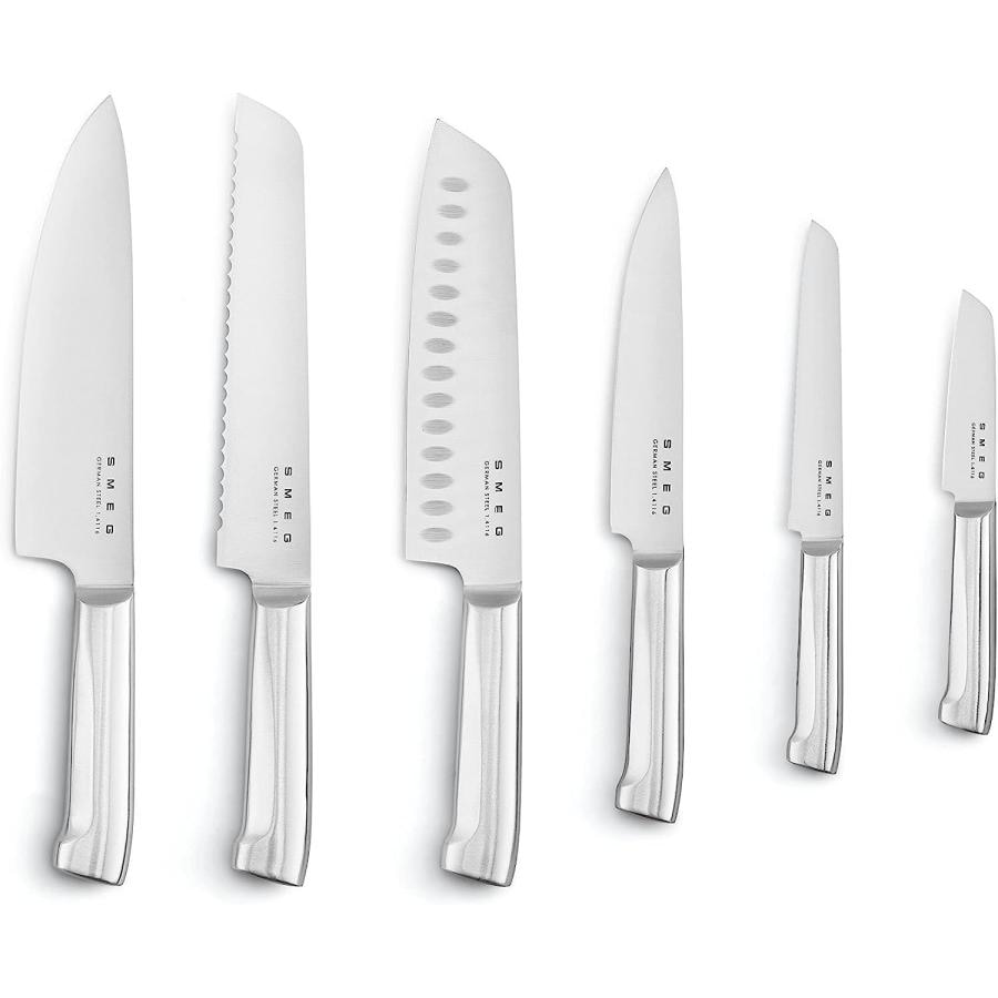 Smeg スメグ ステンレススチール ナイフ セット 包丁セット ブラック SMEG Knife Block Set
