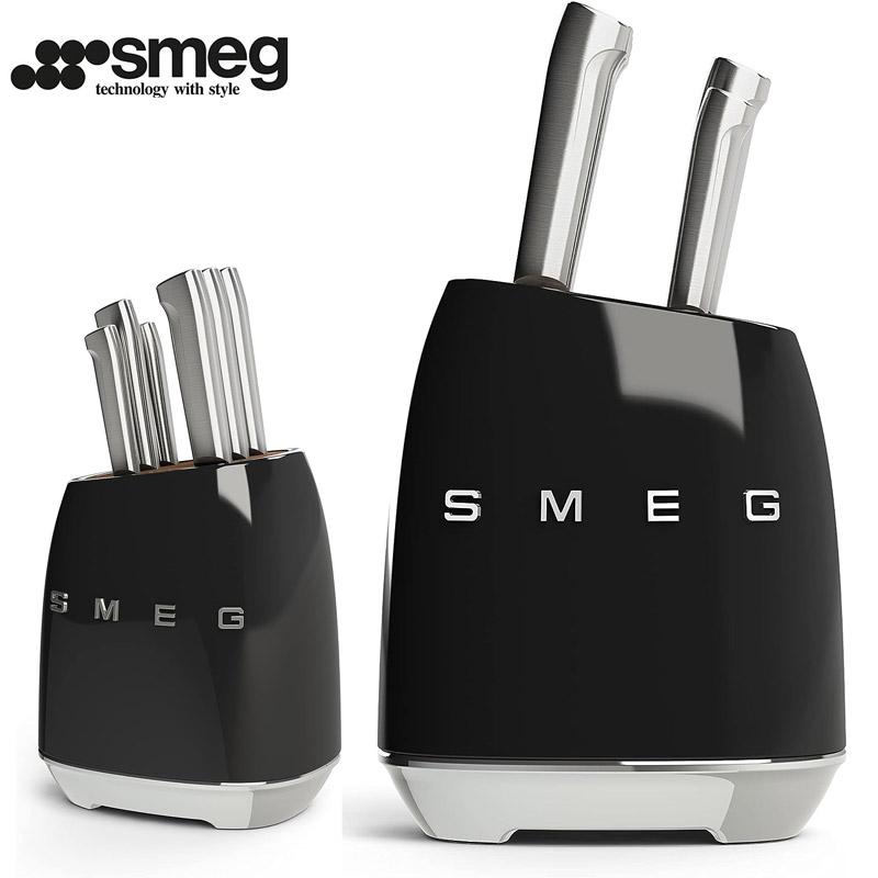 Smeg スメグ ステンレススチール ナイフ セット 包丁セット ブラック SMEG Knife Block Set