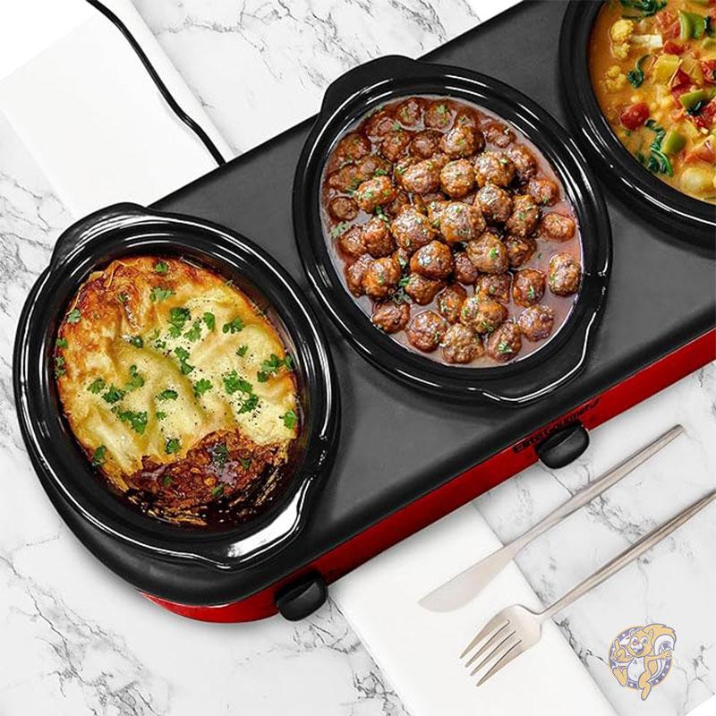 スロー クッカー ビュッフェ サーバー 料理 保温機 フードウォーマー EWMST-325R Elite Gourmet パーティー ビュッフェスタイル バイキング 業務用 家庭用