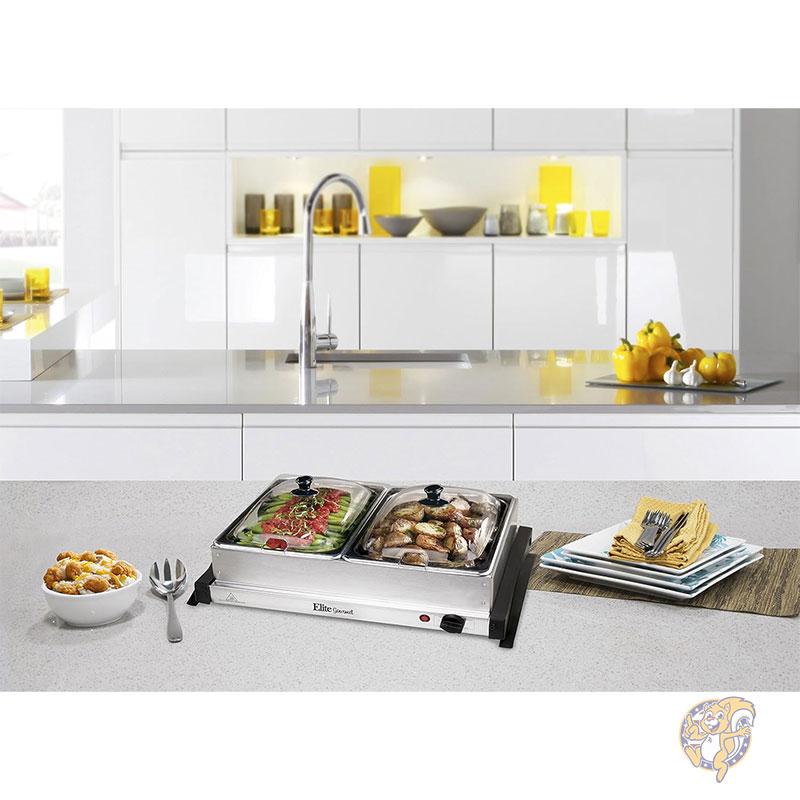 ビュッフェサーバー フードウォーマー 料理 保温機 ステンレススチール EWM-6122 Elite Gourmet エリートグルメパーティー 温かい料理 パーティー ビュッフェスタイル バイキング 業務用 家庭用