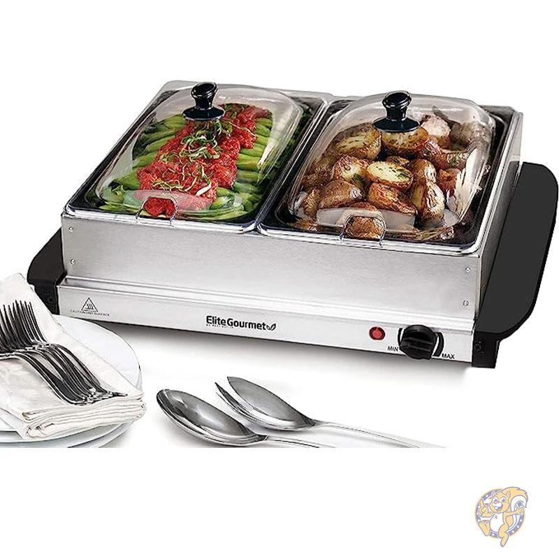 ビュッフェサーバー フードウォーマー 料理 保温機 ステンレススチール EWM-6122 Elite Gourmet エリートグルメパーティー 温かい料理 パーティー ビュッフェスタイル バイキング 業務用 家庭用