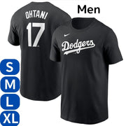 大谷翔平 Tシャツ ロサンゼルス ドジャース 背番号17 ナイキNIKE ブラック 黒