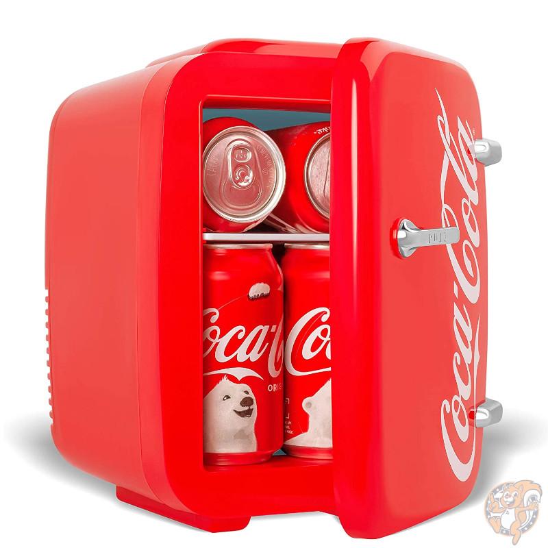 Cooluli レトロ コカコーラ ミニ冷蔵庫 オフィス ベッドルーム ポータブルクーラー 容量約4L 6缶 USB付 コンパクト 送料無料