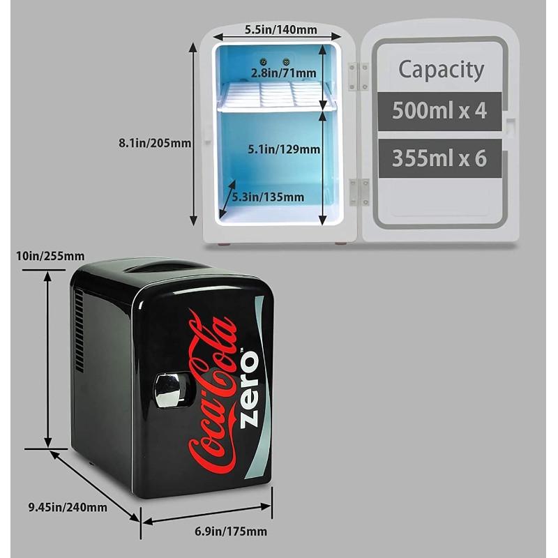 Koolatron コカコーラ ゼロ Coca-Cola Coke Zero ミニ冷温庫 冷蔵 保温 4L ポータブル 12V AC 黒 送料無料