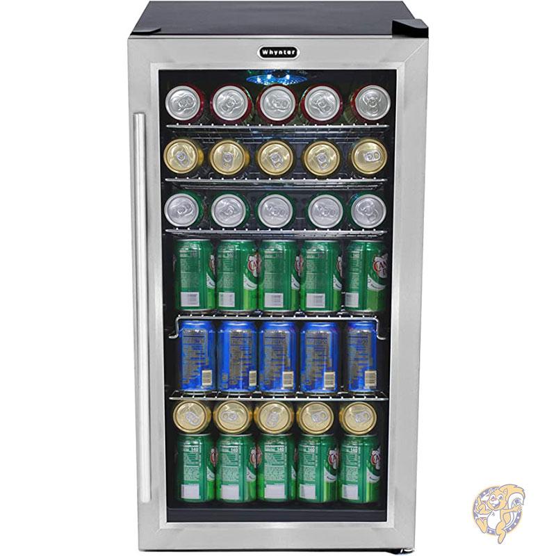 Whynter ウィンター キッチン 家電 ドリンク冷蔵庫 容量:120缶 ステンレススチール/ブラック BR-130SB