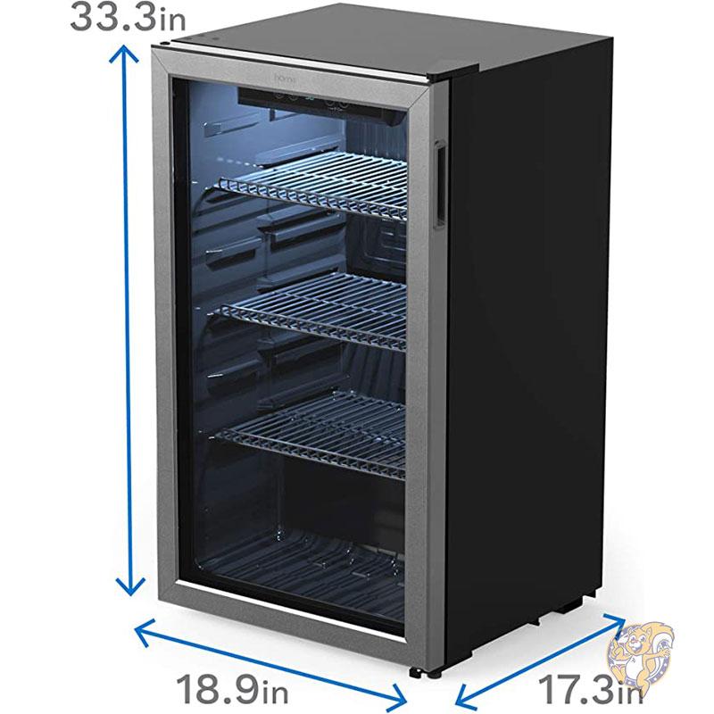 hOmeLabs ホームラボ キッチン 家電 ドリンク冷蔵庫 ステンレススチール/ブラック HME030065N
