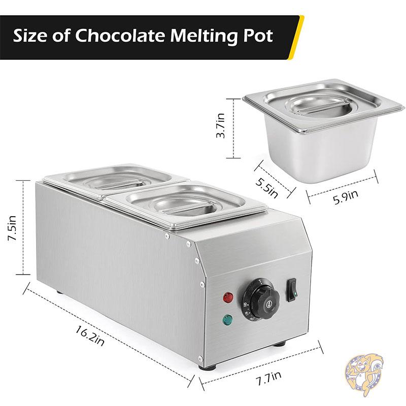 チョコレート 溶解機 テンパリングポット 1000W 2タンク 大容量 チョコを溶かす Dyna-Living