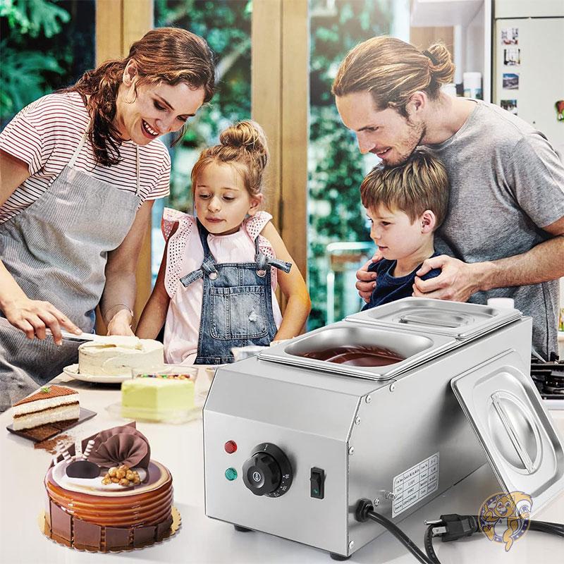 チョコレート 溶解機 テンパリングポット 1000W 2タンク 大容量 チョコを溶かす Dyna-Living