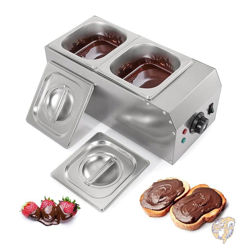 チョコレート 溶解機 テンパリングポット 1000W 2タンク 大容量 チョコを溶かす Dyna-Living
