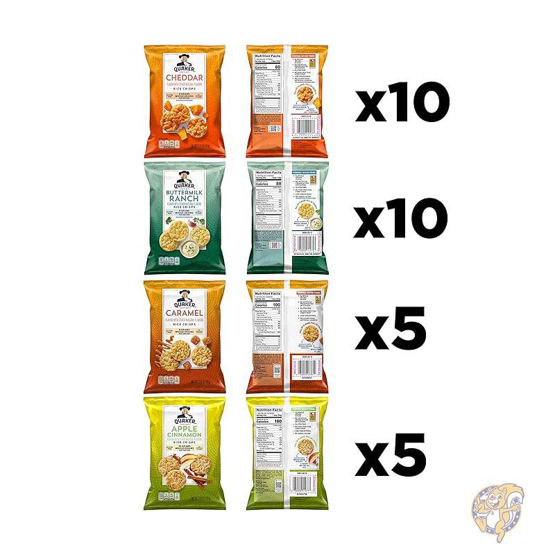 クエーカーQuaker ライスクリスプ お菓子 スイート&セイボリー バラエティミックス 30枚セット