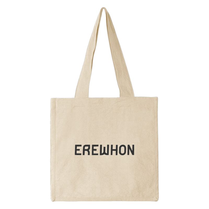 Erewhon エレワン ショッパーバッグ エコバック Creme With Grey Print