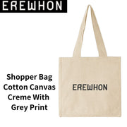 Erewhon エレワン ショッパーバッグ エコバック Creme With Grey Print