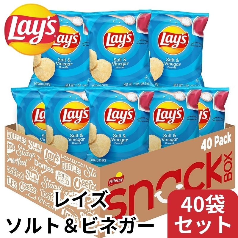 Lays Salt & Vinegar レイズ ポテトチップス ソルト&ビネガー 40袋入り レイズチップス まとめ買い 個包装 アメリカお菓子