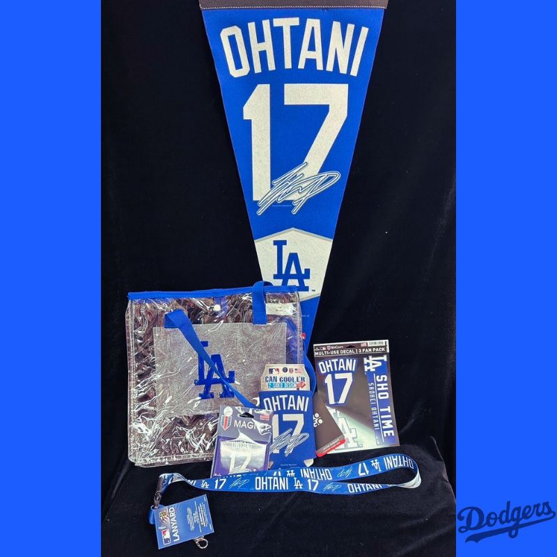 大谷翔平 グッズ 6点セット ロサンゼルス ドジャース 大谷ストラップ 透明バックなど Ohtani MLB公式【当店限定セット】