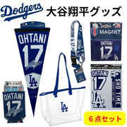 大谷翔平 グッズ 6点セット ロサンゼルス ドジャース 大谷ストラップ 透明バックなど Ohtani MLB公式【当店限定セット】