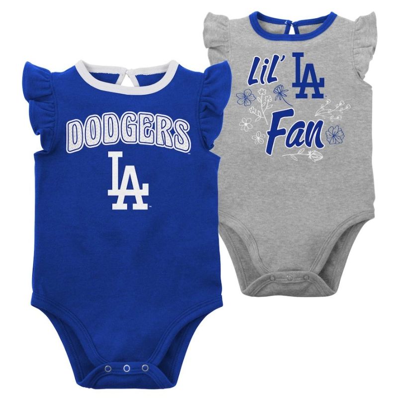 ベビー服 女の子 幼児 ロサンゼルス・ドジャース 2パック LA Los Angeles Dodgers 出産祝い 野球 メジャーリーグ ギフト