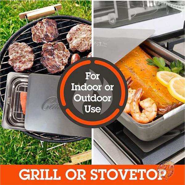 スモーカー 燻製 ヒッコリー & オークウッドチップ付き BBQ グリル アウトドア調理 SMKW Camerons キャメロン