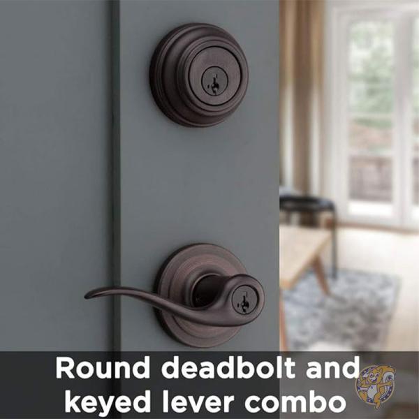 ドア 金具 ロック エントリー レバーとシングル シリンダー デッドボルト コンボ パック スマートキー 99910-041 Kwikset