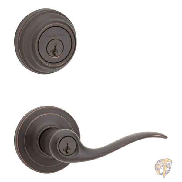 ドア 金具 ロック エントリー レバーとシングル シリンダー デッドボルト コンボ パック スマートキー 99910-041 Kwikset