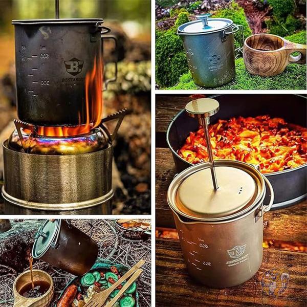 フレンチプレス コーヒーメーカー キャンプクッキングポット750ml アウトドア BSTTCP01-US Bestargot ベタルゴット