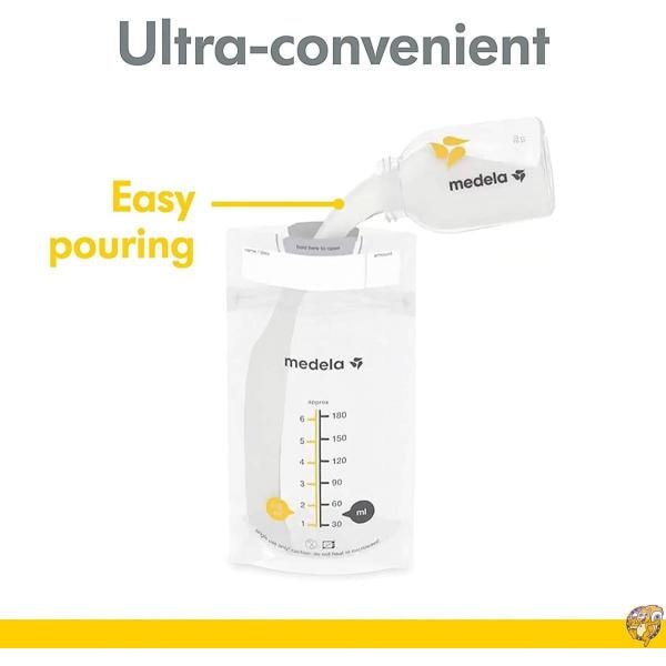 Medela Breast Milk Storage Bags, 25 Count / メデラ 母乳保存バック 180ml 100枚入り