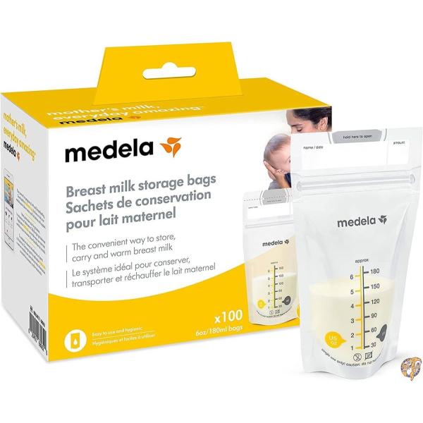 Medela Breast Milk Storage Bags, 25 Count / メデラ 母乳保存バック 180ml 100枚入り