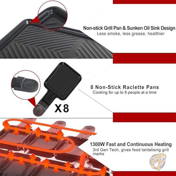 電動 コリアンバーベキュー グリル チーズメーカーパン8個付き食洗機対応 1300W SC-507 Fajiabao ファジアバオ