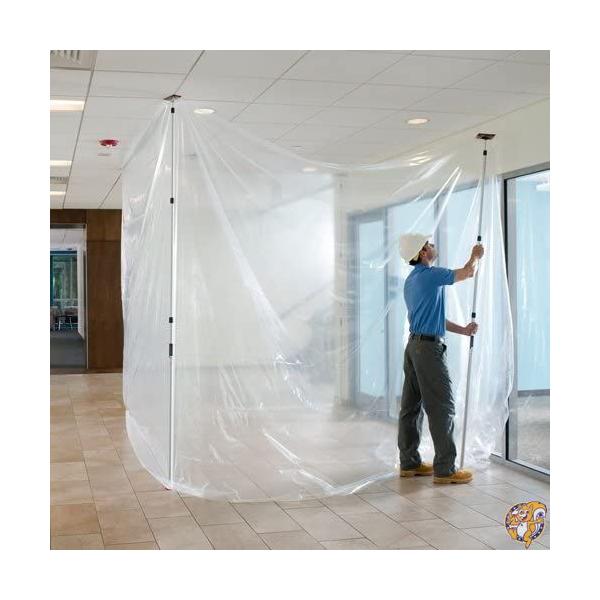 ZIPWALL ZP4 ジップポール 10フィート スプリングバリア (4個パック) 防塵バリア用ロードポール 4個パック ブラック 送料無料