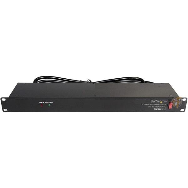 StarTech 、W / 6フィート電源コード(rkpw081915) - サージ保護 - - 120V / 15A 8出口水平1Uネットワークサーバラック用のPDU電源ストリップマウントラック
