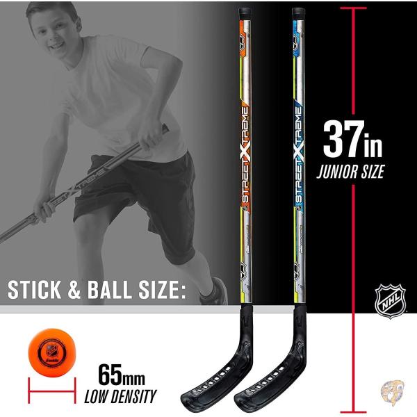Franklin Sports ユースストリートホッケーセット - ストリートホッケースティック2本とストリートホッケーボール1個 - NHL公式認定製品 - 送料無料