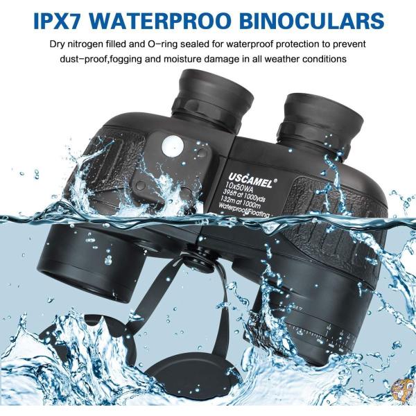 USCAMEL&reg; レンジファインダーコンパス付き10x50防水高倍率双眼鏡 - 適用 バードウォッチング コンサート狩猟 送料無料