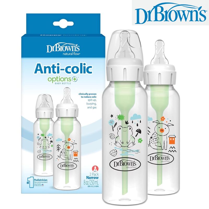 Dr. Brown's ドクターブラウン 哺乳瓶 2本セット Natural Flow Anti-Colic Options ベビーボトル BPAフリー★豚&カエル★250mL