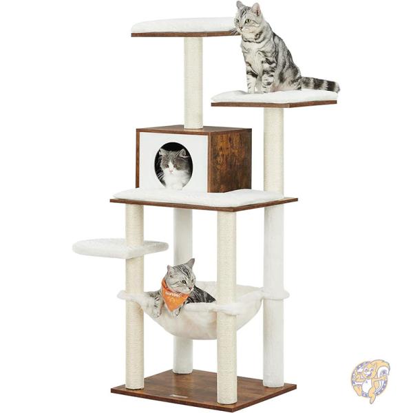 キャットツリー 室内猫用 キャットタワー138cm 爪とぎ ハンモック付き キャットハウス アメリカ輸入 UPCT164X01