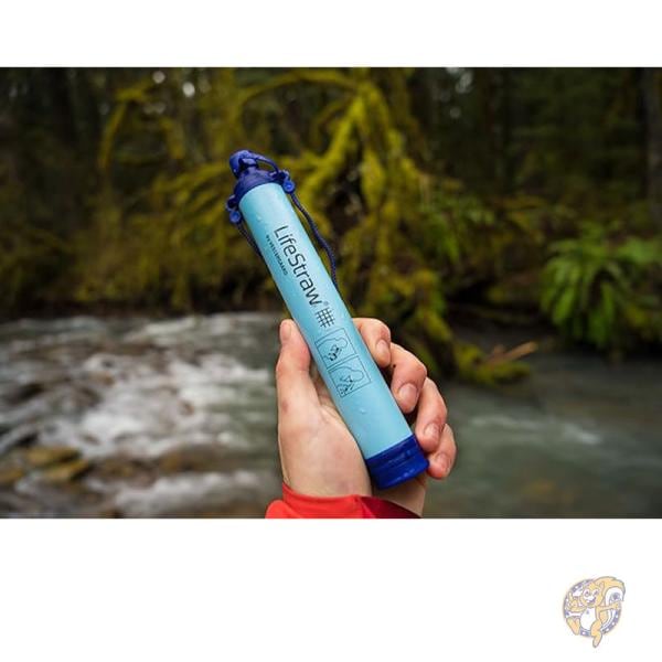 パーソナル 浄水フィルター 5個 アウトドア ハイキング キャンプ 旅行 濾過フィルター ブルー LifeStraw ライフストロー
