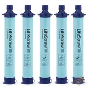 パーソナル 浄水フィルター 5個 アウトドア ハイキング キャンプ 旅行 濾過フィルター ブルー LifeStraw ライフストロー