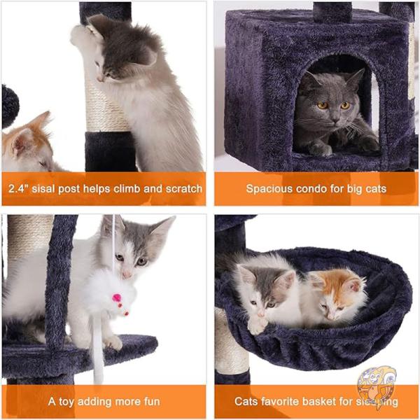 キャットツリー おもちゃ付き 屋内猫用キャットタワー キャットハウス アメリカ輸入 999HCT004SG Heybly ヘイブリ