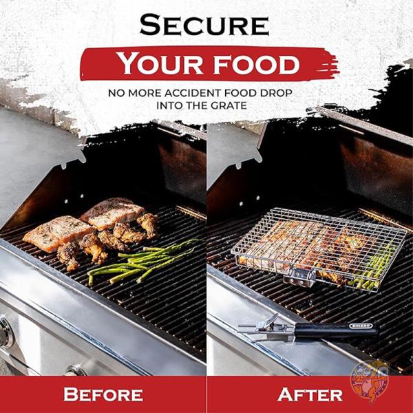グリルバスケット BBQ ハンドル付き 折りたたみグリルバスケット アウトドア キャンプ EA-G5JB-V5TC SHIZZO