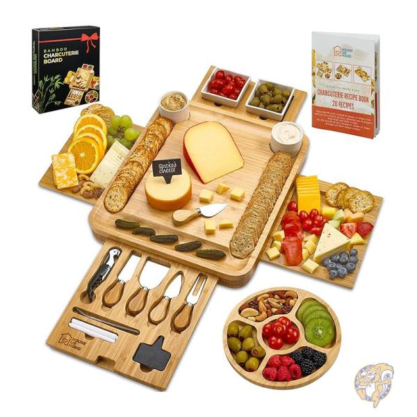 シャルキュトリーボードセット ボウル/プレート2個/引き出し4個/ナイフ/トレイ付き Cheese Board House Ur Home
