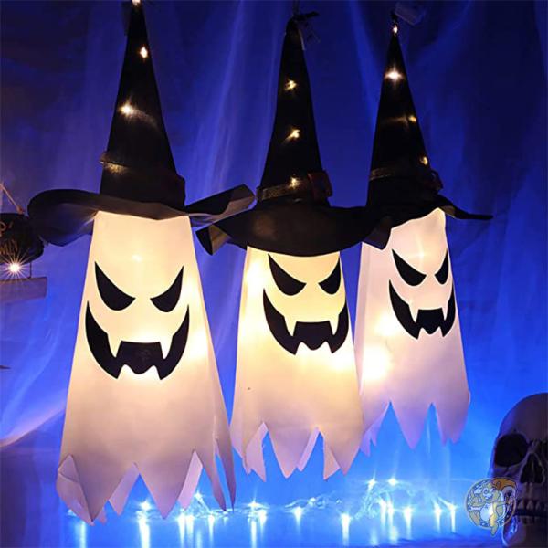 UOUDIO ユーオーディオ パーティー装飾 ハロウィン デコレーション ハンギングライト ホワイトゴースト