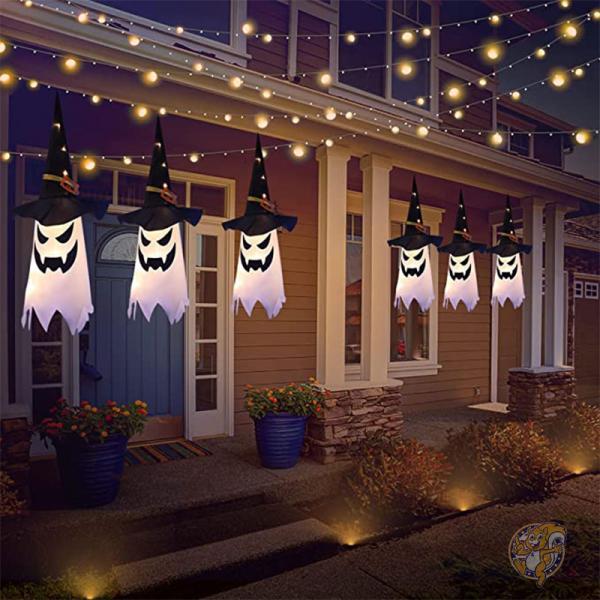 UOUDIO ユーオーディオ パーティー装飾 ハロウィン デコレーション ハンギングライト ホワイトゴースト
