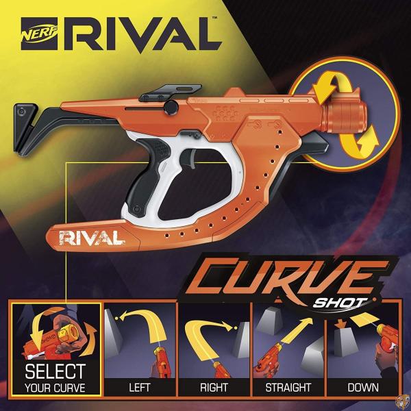 NERF Rival Curve Shot Sideswipe XXI-1200 Blaster Fire Rounds to Curve 送料無料